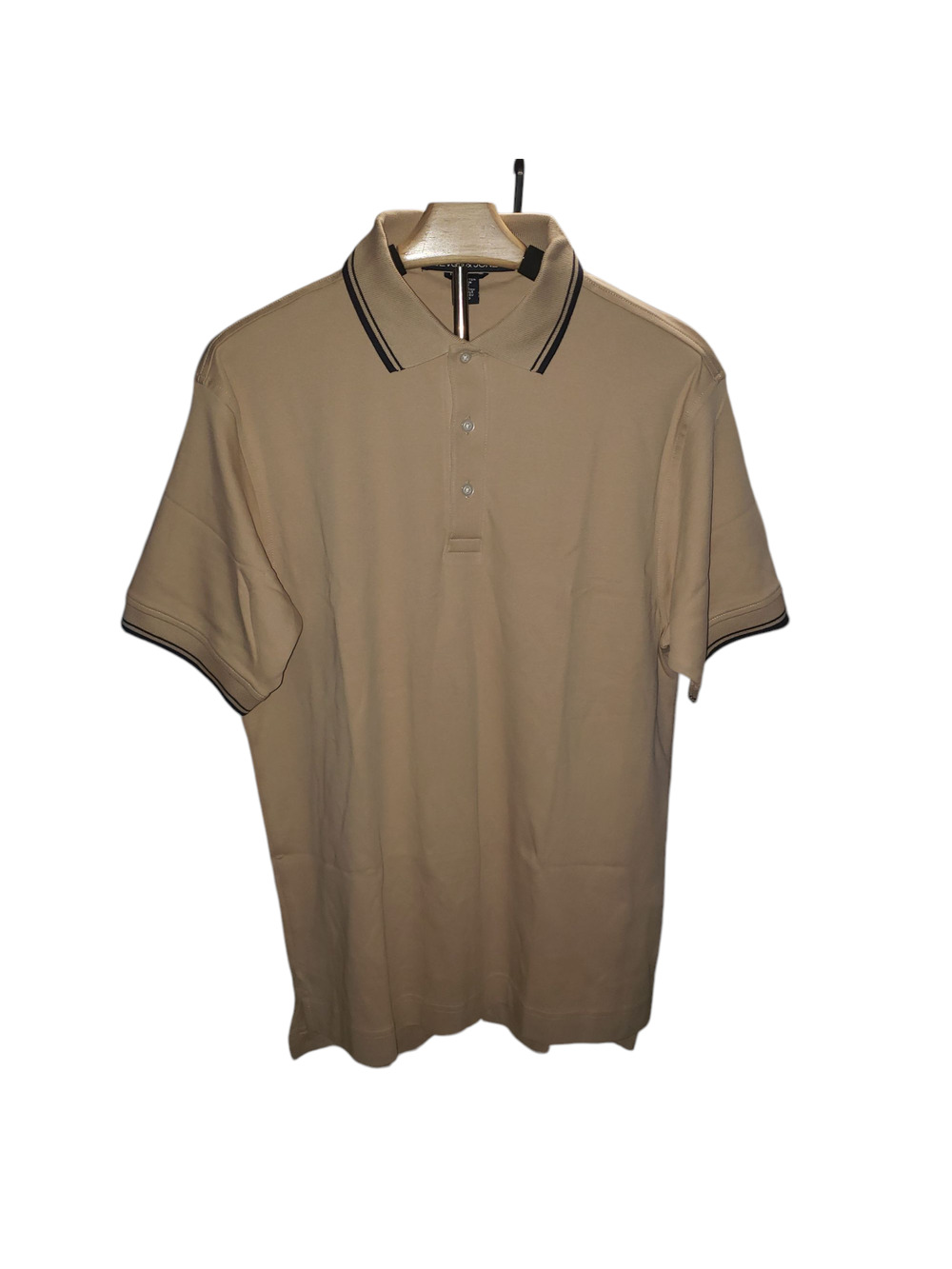 Devon & Jones Polo Shirt Mens Small Beige Tan 100% Pima Cotton Normcore NWT